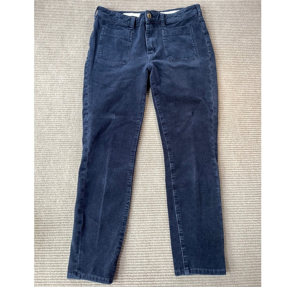 Pilcro and the Letterpress Anthropologie Navy Blue High Rise Skinny Corduroy 29